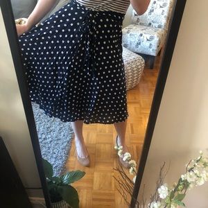 Anthro Blue & White Polka Dot Skirt